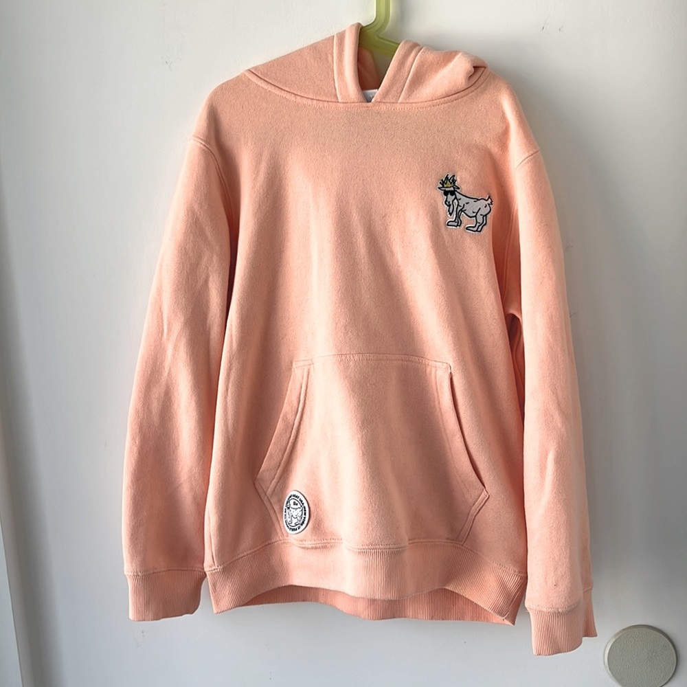 Goat, USA youth extra large peach hoodie